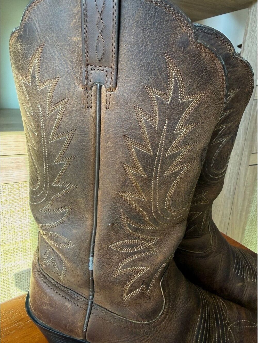 Ariat Heritage R Toe Brown Leather Western Cowgirl Boots 7B 10001021 - Picture 6 of 9